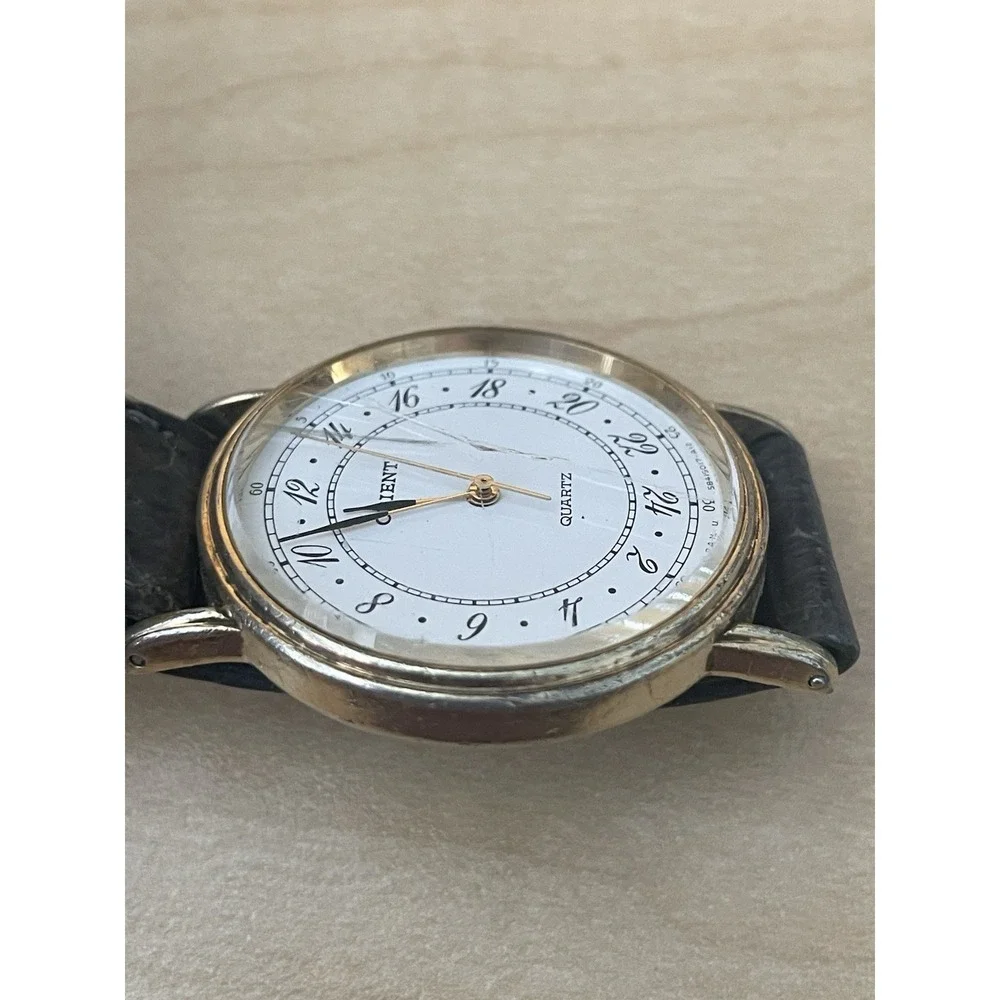 Rare Orient Watch Men's Dress 584501-70 CS White Dial Quartz Battery NOT WORKING - Picture 5 of 11